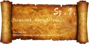 Szecsei Versény névjegykártya